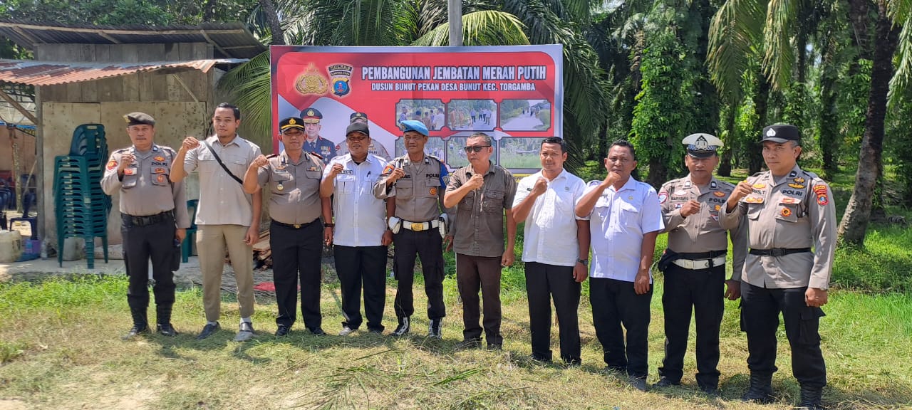 Peletakan Batu Pertama Jembatan Merah Putih Presisi di Torgamba, Warga Bunut Sambut Haru Akses Penghubung Baru.