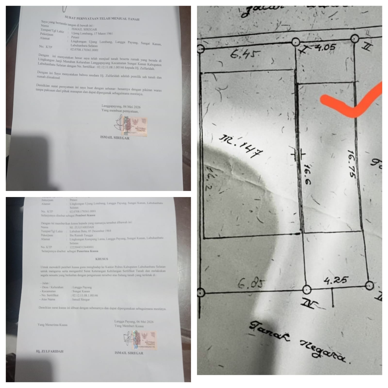 Sertifikat Hak Milik Warga Labuhanbatu Selatan Dilaporkan Hilang, Pemilik Harap Dikembalikan.