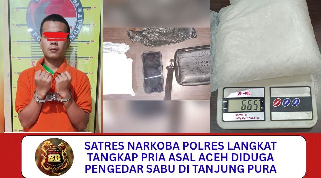 Satres Narkoba Polres Langkat Tangkap Pria Asal Aceh Diduga Pengedar Sabu di Tanjung Pura.