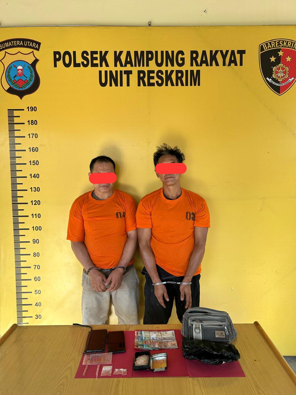 Bongkar Peredaran Sabu di Kebun Sawit, Polsek Kampung Rakyat amankan Dua Pria dengan Barang Bukti 2,02 Gram.