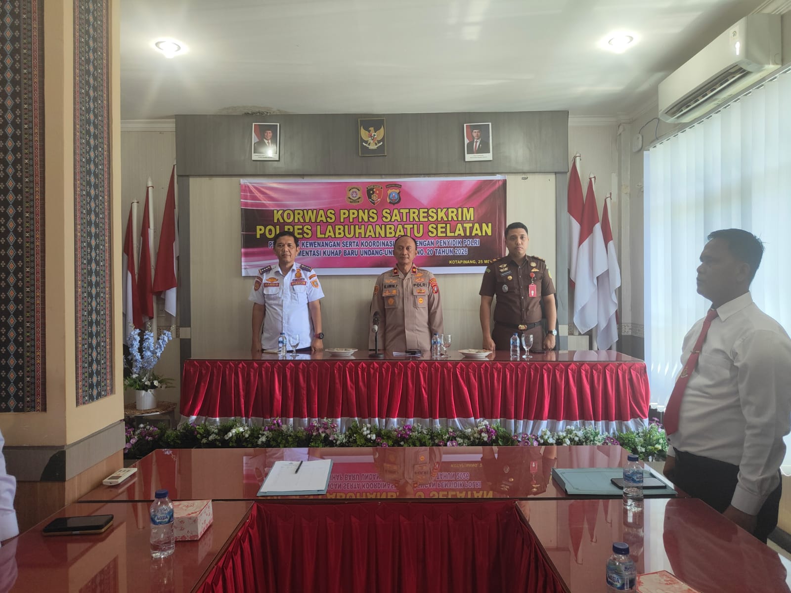 SAT RESKRIM POLRES LABUHANBATU SELATAN GELAR KOORDINASI DAN SOSIALISASI IMPLEMENTASI KUHAP 2025 BERSAMA PPNS DAN JPU.