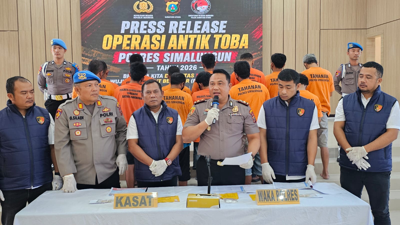 Sat Narkoba Polres Simalungun Torehkan Rekor Terbaik, Operasi Antik Toba 2026 Ringkus 53 Tersangka Dan Sita Lebih Dari Satu Kilogram Narkoba.