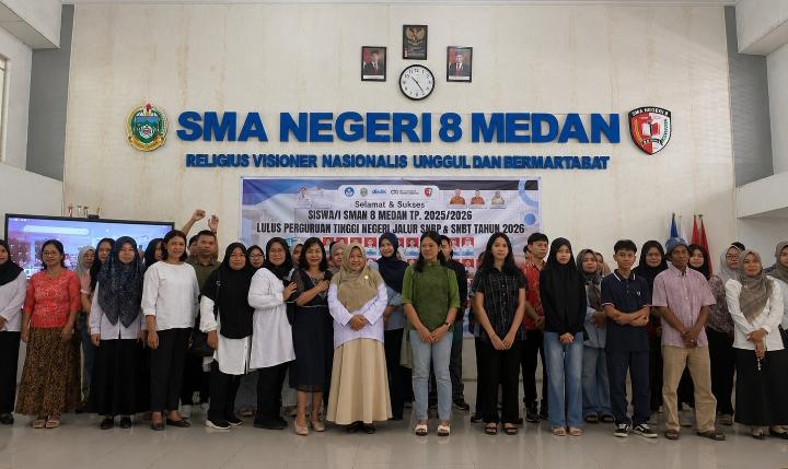 72 Siswa SMAN 8 Medan Lulus SNBP dan SNBT 2026 di Berbagai Universitas Terbaik Nasional.