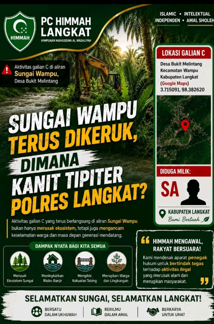PC HIMMAH Langkat Nyatakan Sikap Terkait Dugaan Aktivitas Galian C di Sungai Wampu.