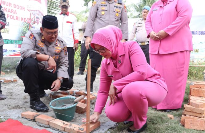 Kapolres Langkat Pimpin Peletakan Batu Pertama Sumur Bor untuk Warga Tanjung Putus.