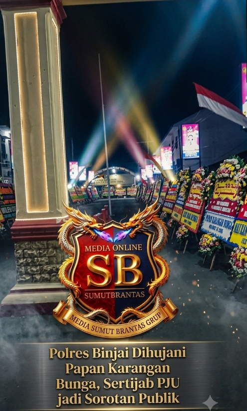 POLRES BINJAI DIHUJANI PAPAN KARANGAN BUNGA, SERTIJAB PJU JADI SOROTAN PUBLIK