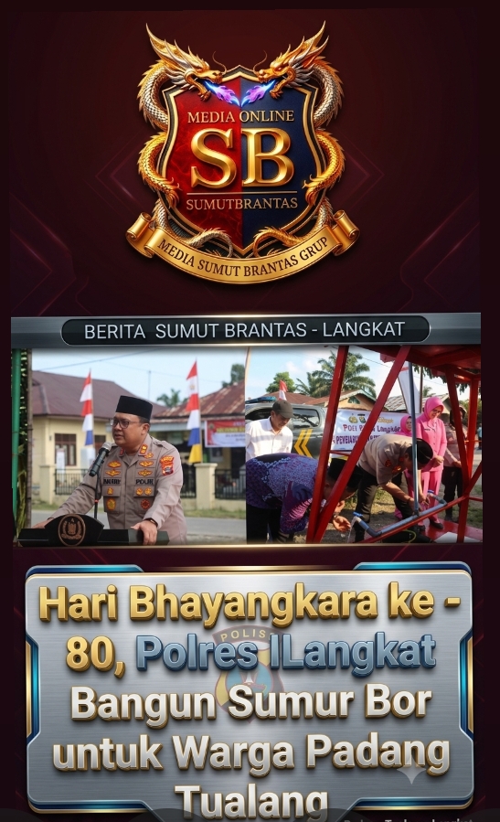 Hari Bhayangkara ke-80, Polres langkat Bangun Sumur Bor untuk Warga Padang Tualang