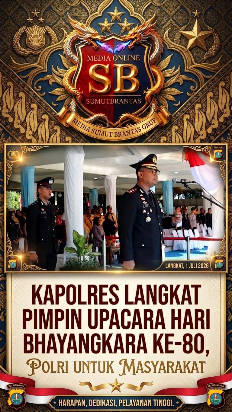 Kapolres Langkat Pimpin Upacara Hari Bhayangkara ke-80, Polri Untuk Masyarakat.