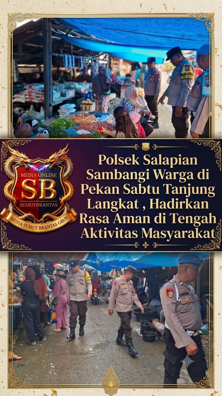 Polsek Salapian Sambangi Warga di Pekan Sabtu Tanjung Langkat, Hadirkan Rasa Aman di Tengah Aktivitas Masyarakat.