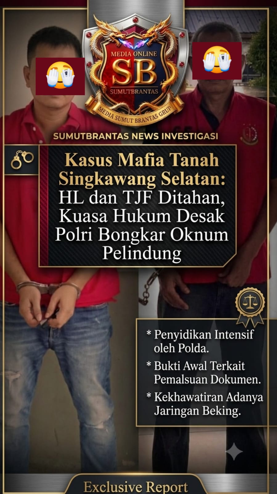 Dua Tersangka Kasus Dugaan Mafia Tanah di Singkawang Ditahan, Kuasa Hukum Korban Desak Dugaan Keterlibatan Oknum Diusut Tuntas.