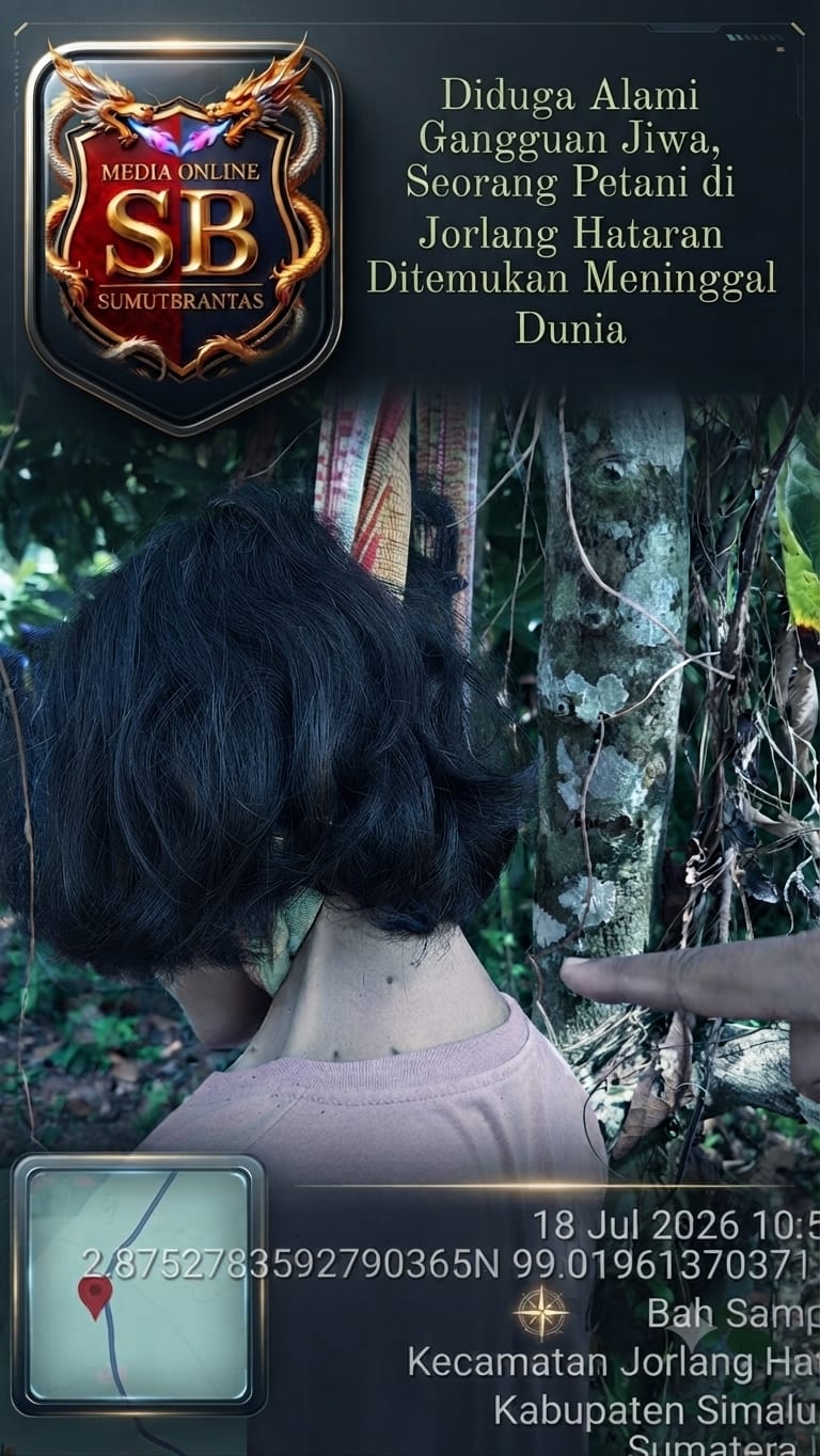 Polsek Jorlang Hataran Sigap Tangani Laporan Warga, Penemuan Jasad Diduga Bunuh Diri di Perladangan Coklat.