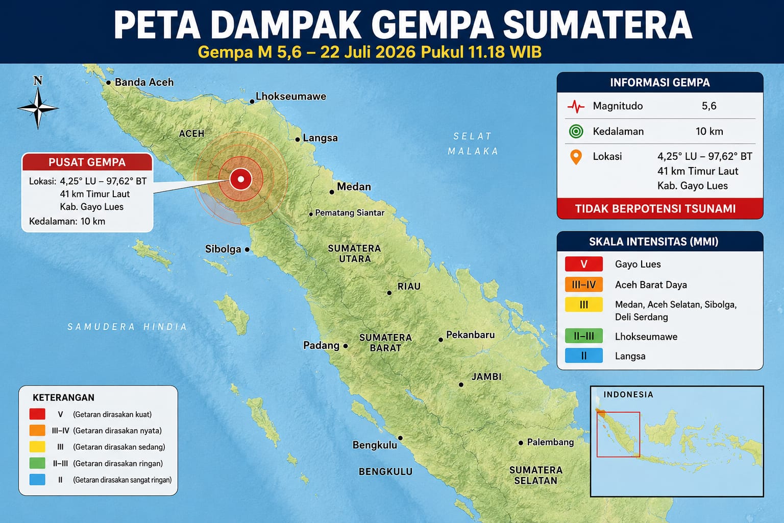 Guncang Gayo Lues, BMKG Pastikan Tidak Berpotensi Tsunami.