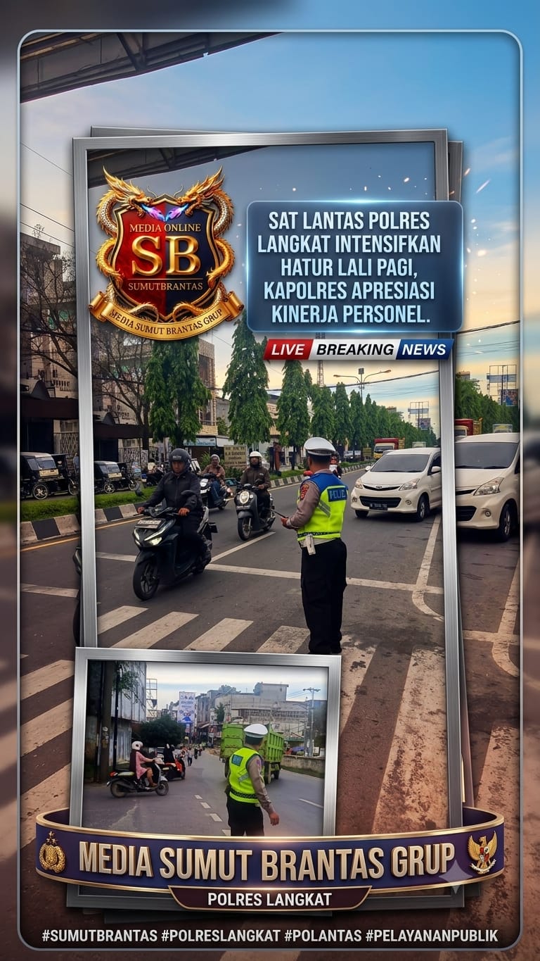 Sat Lantas Polres Langkat Intensifkan Gatur Lalin Pagi, Kapolres Apresiasi Kinerja Personel.