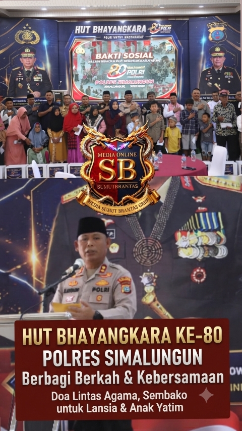 Sambut HUT Bhayangkara ke-80, Polres Simalungun Gelar Doa Bersama Lintas Agama dan Bagikan Sembako untuk Lansia hingga Anak Yatim