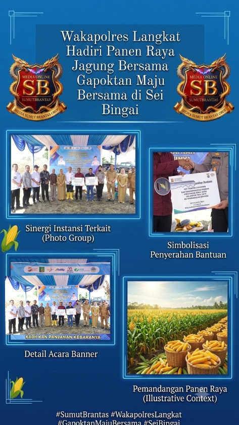 Wakapolres Langkat Hadiri Panen Raya Jagung Bersama Gapoktan Maju Bersama di Sei Bingai