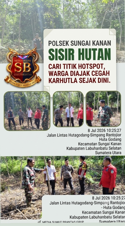 Polsek Sungai Kanan Sisir Hutan Cari Titik Hotspot, Warga Diajak Cegah Karhutla Sejak Dini