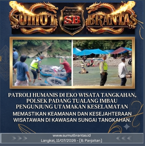 Patroli Humanis di Eko Wisata Tangkahan, Polsek Padang Tualang Imbau Pengunjung Utamakan Keselamatan