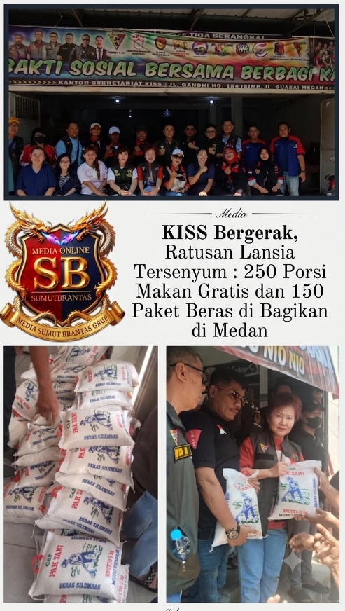 KISS Bergerak, Ratusan Lansia Tersenyum: 240 Porsi Makan Gratis dan 150 Paket Beras Dibagikan di Medan