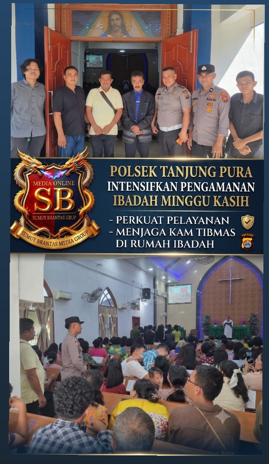 Polsek Tanjung Pura Intensifkan Pengamanan Ibadah Minggu Kasih, Perkuat Pelayanan dan Kamtibmas di Rumah Ibadah