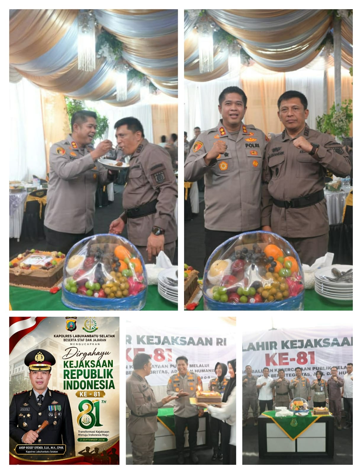 Kapolres Labusel Beri Surprise Harlah Kejaksaan RI ke-81 ke Kejari Labusel, Perkuat Sinergitas Penegak Hukum.