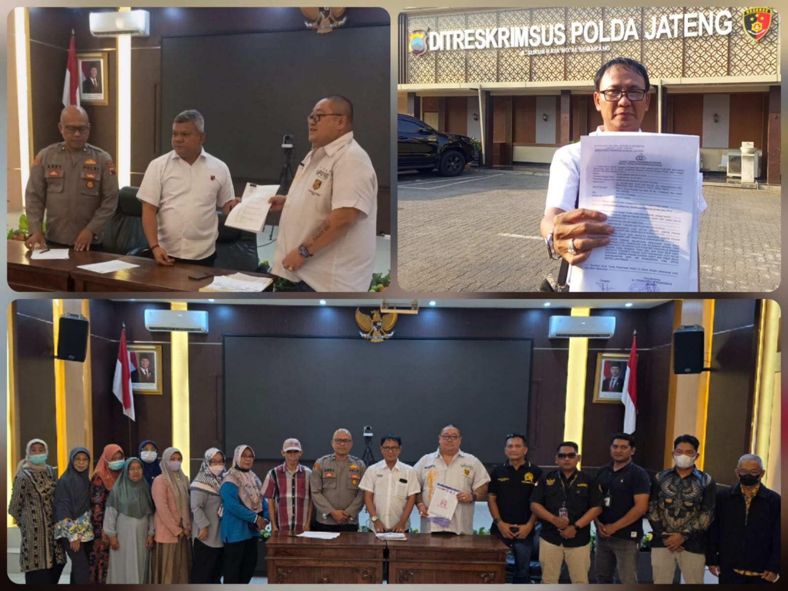 Puluhan Korban Koperasi BMT Dinar Mulia melaporkan dugaan Pidana Tipu Gelap di Ditreskrimsus Polda Jateng didampingi FERADI WPI-Subur Jaya Lawfirm.