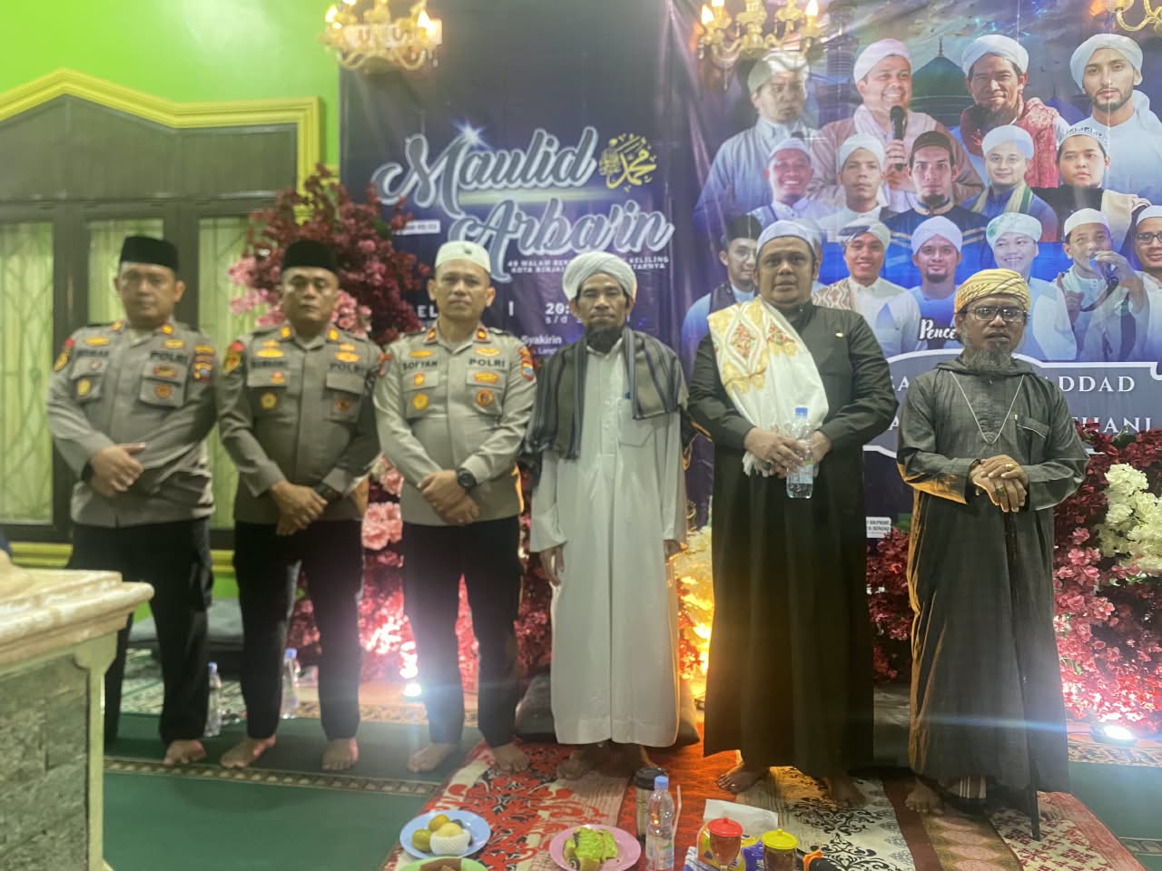 KAPOLRES BINJAI HADIRI MAULID ARBA’IN DI MASJID AS-SYAKIRIN, AJAK MASYARAKAT JAGA KAMTIBMAS.