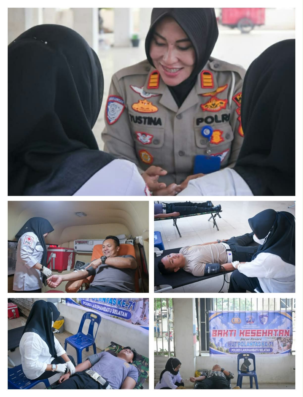 Donor Darah Warnai HUT Polantas ke-71, Satlantas Polres Labusel Hadirkan Semangat Berbagi.