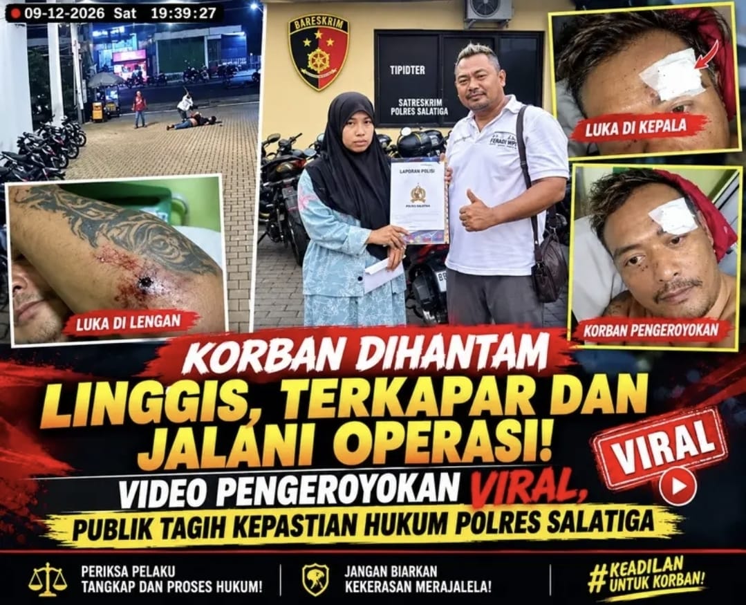 Publik Sorot Lambatnya Respon & Belum ditahannya Pelaku oleh Polres Salatiga, Menanggapi Viralnya Video Pengroyokan dengan Linggis di Salatiga.