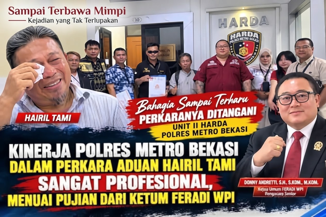 Hairil Tami Terharu, Apresiasi Penanganan Aduannya oleh Unit II Harda Polres Metro Bekasi.