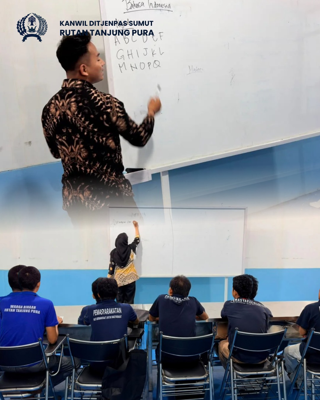 Wujudkan Pemasyarakatan yang Edukatif, Rutan Tanjung Pura Laksanakan Program PKBM Paket A bagi Warga Binaan.