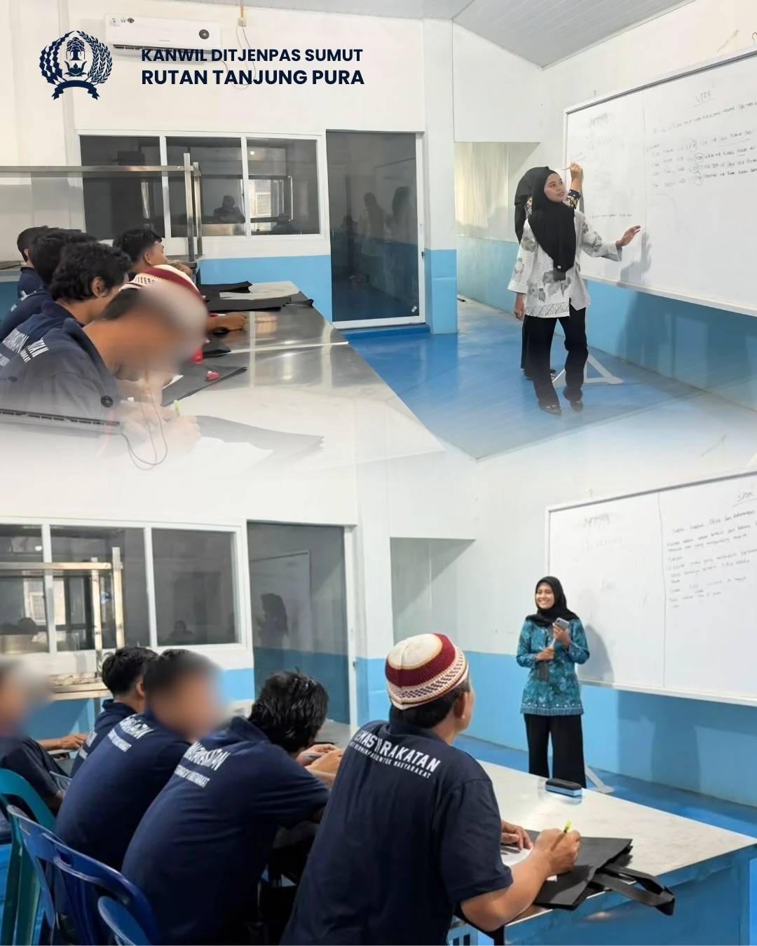 Rutan Tanjung Pura Kembali Melaksanakan Pusat Kegiatan Belajar Masyarakat (PKBM) Program Paket A Setara Sekolah Dasar bagi Warga Binaan.
